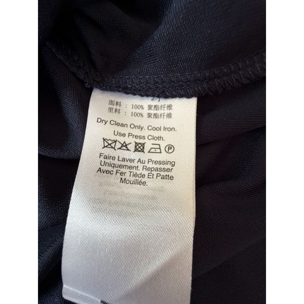 DKNY Black Pleated Chiffon Midi Dress Size 12 NWT - Picture 6 of 7